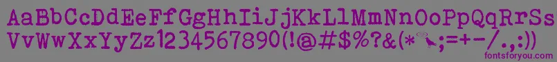 BohemianTypewriter Font – Purple Fonts on Gray Background