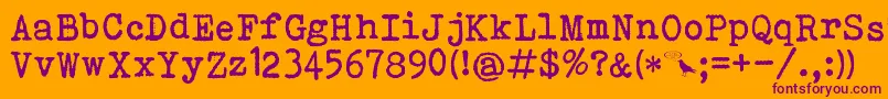BohemianTypewriter Font – Purple Fonts on Orange Background