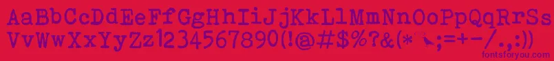 BohemianTypewriter Font – Purple Fonts on Red Background