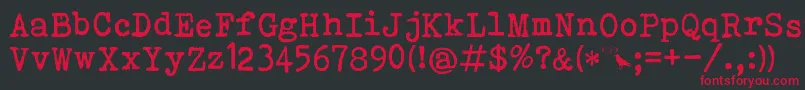 フォントBohemianTypewriter – 黒い背景に赤い文字
