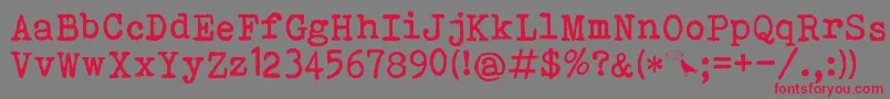 BohemianTypewriter Font – Red Fonts on Gray Background