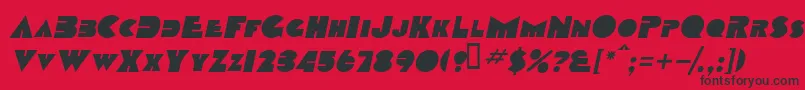 TobagoscapssskBolditalic Font – Black Fonts on Red Background