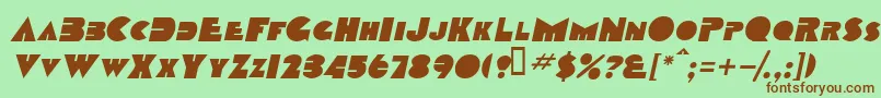 TobagoscapssskBolditalic Font – Brown Fonts on Green Background