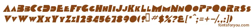 Шрифт TobagoscapssskBolditalic – коричневые шрифты на белом фоне