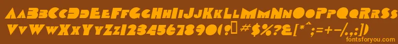 More about TobagoscapssskBolditalic Font TobagoscapssskBolditalic Font – Orange Fonts on Brown Background