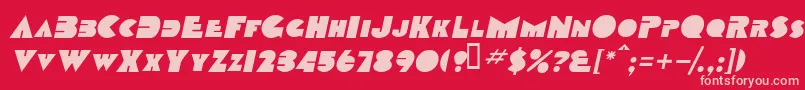 TobagoscapssskBolditalic Font – Pink Fonts on Red Background