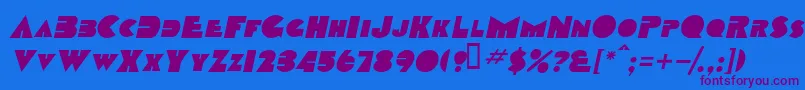 TobagoscapssskBolditalic Font – Purple Fonts on Blue Background