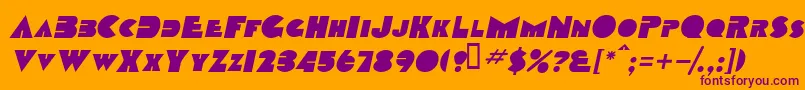 TobagoscapssskBolditalic Font – Purple Fonts on Orange Background