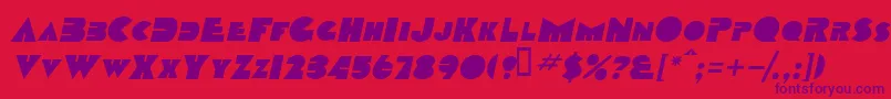 TobagoscapssskBolditalic Font – Purple Fonts on Red Background