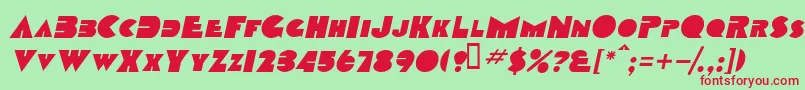 TobagoscapssskBolditalic Font – Red Fonts on Green Background