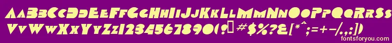 TobagoscapssskBolditalic Font – Yellow Fonts on Purple Background