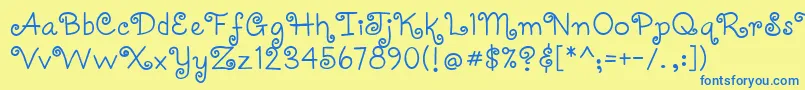 Coquettec Font – Blue Fonts on Yellow Background