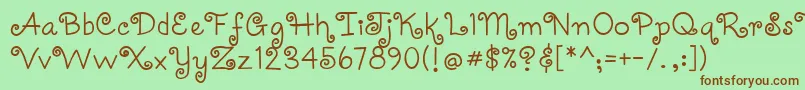 Coquettec Font – Brown Fonts on Green Background