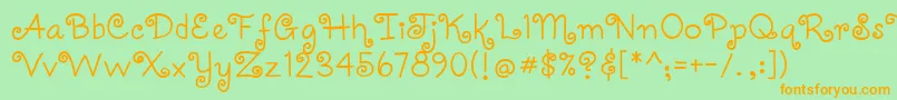 Coquettec Font – Orange Fonts on Green Background