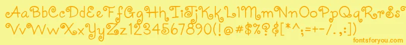 Coquettec Font – Orange Fonts on Yellow Background