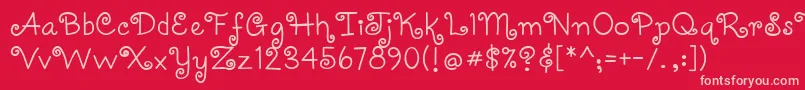 Coquettec Font – Pink Fonts on Red Background