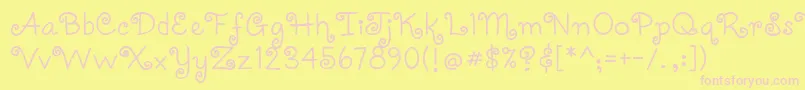 Coquettec Font – Pink Fonts on Yellow Background