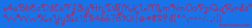 Coquettec Font – Red Fonts on Blue Background