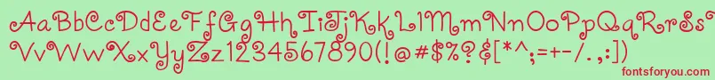 Coquettec Font – Red Fonts on Green Background