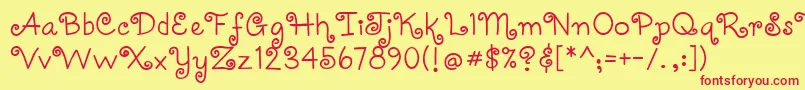 Coquettec Font – Red Fonts on Yellow Background