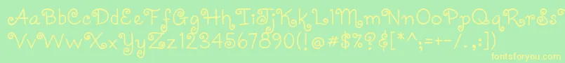 Coquettec Font – Yellow Fonts on Green Background