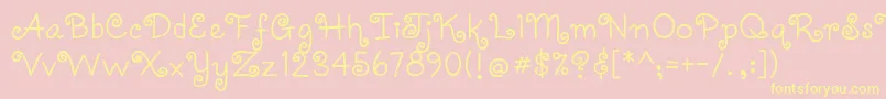 Coquettec Font – Yellow Fonts on Pink Background