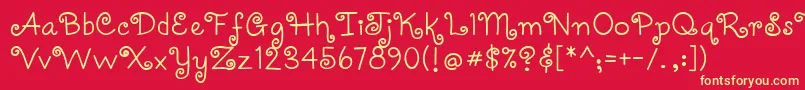 Coquettec Font – Yellow Fonts on Red Background