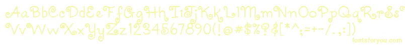 Coquettec Font – Yellow Fonts on White Background