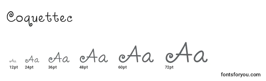 Coquettec Font Sizes
