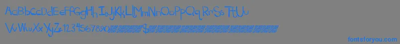 Dropkickmb-Schriftart – Blaue Schriften auf grauem Hintergrund