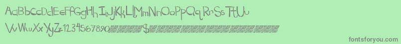 Dropkickmb Font – Gray Fonts on Green Background