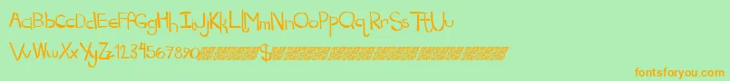 Dropkickmb Font – Orange Fonts on Green Background