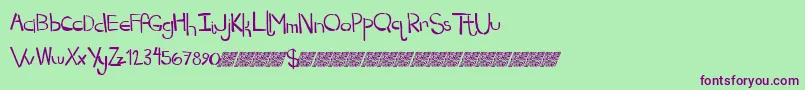 Dropkickmb Font – Purple Fonts on Green Background