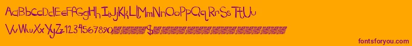 Dropkickmb Font – Purple Fonts on Orange Background