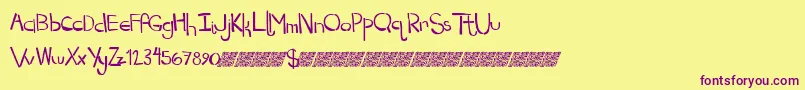 Dropkickmb Font – Purple Fonts on Yellow Background