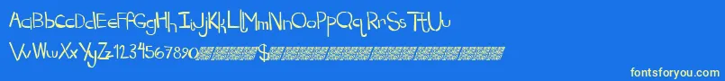 Dropkickmb Font – Yellow Fonts on Blue Background