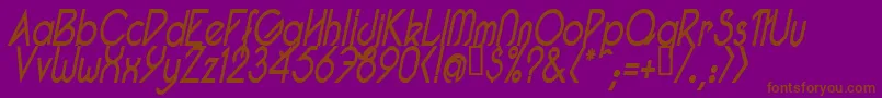 PacotillNarrowReguarItal1 Font – Brown Fonts on Purple Background