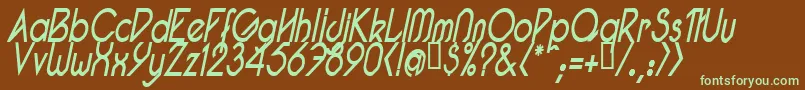 PacotillNarrowReguarItal1 Font – Green Fonts on Brown Background