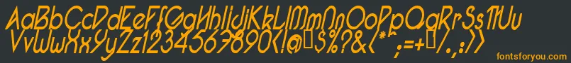 PacotillNarrowReguarItal1 Font – Orange Fonts on Black Background