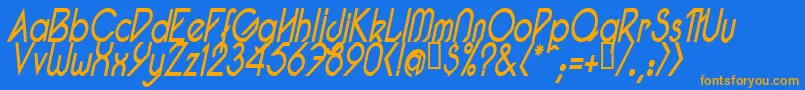 PacotillNarrowReguarItal1 Font – Orange Fonts on Blue Background