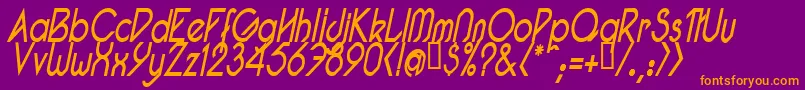 PacotillNarrowReguarItal1 Font – Orange Fonts on Purple Background