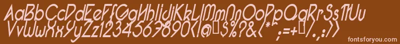 PacotillNarrowReguarItal1 Font – Pink Fonts on Brown Background