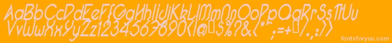 PacotillNarrowReguarItal1 Font – Pink Fonts on Orange Background