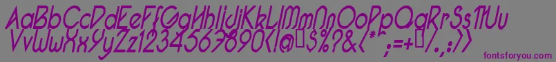 PacotillNarrowReguarItal1 Font – Purple Fonts on Gray Background