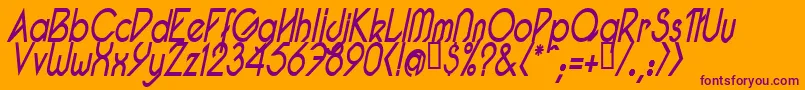 PacotillNarrowReguarItal1 Font – Purple Fonts on Orange Background