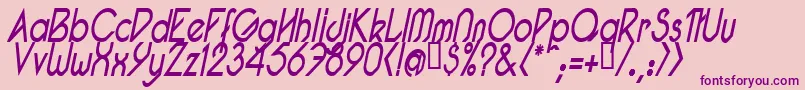 PacotillNarrowReguarItal1 Font – Purple Fonts on Pink Background