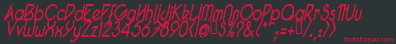 Шрифт PacotillNarrowReguarItal1 – красные шрифты на чёрном фоне