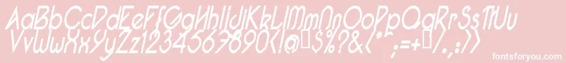 PacotillNarrowReguarItal1 Font – White Fonts on Pink Background