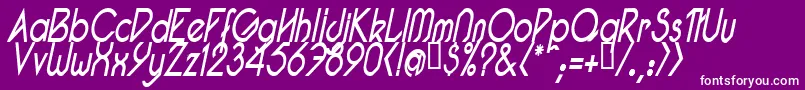 PacotillNarrowReguarItal1 Font – White Fonts on Purple Background