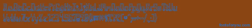 Шрифт QuasidipitousHollow – синие шрифты на коричневом фоне
